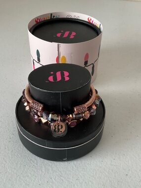 Bomb Party Rose Gold Beaded Charm Bracelet Set